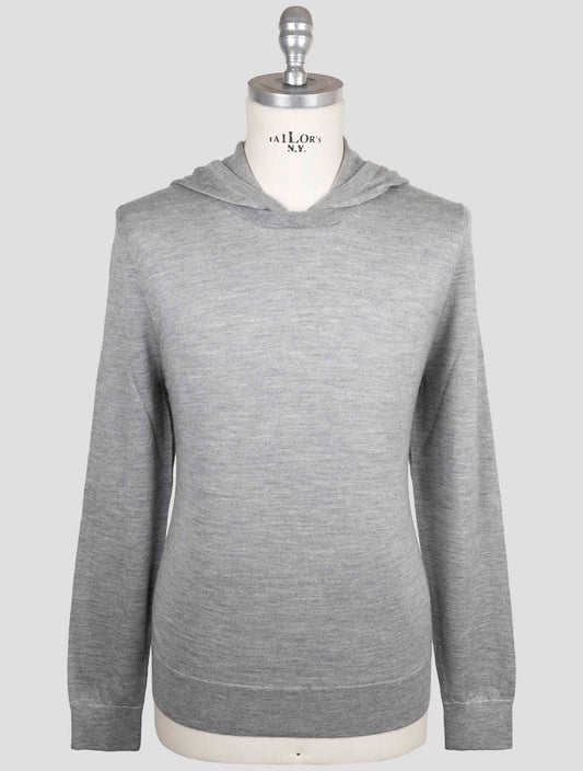 Kiton Gray Cashmere Silk Sweater Crewneck