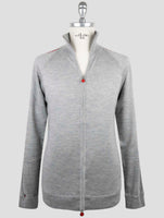 Kiton Gray Cashmere Silk Sweater Full Zip