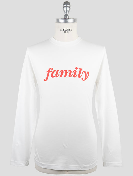 Kiton White Cotton T-Shirt Long Sleeve