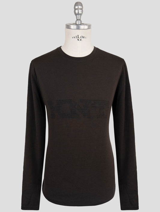 Kiton Knt Brown Cotton Sweater Crewneck