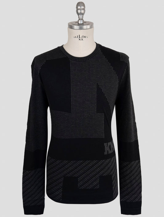 Kiton Knt Dark Gray Cotton T-Shirt Long Sleeve