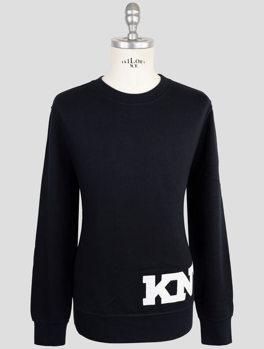 Kiton Knt Blue Cotton Sweater Crewneck