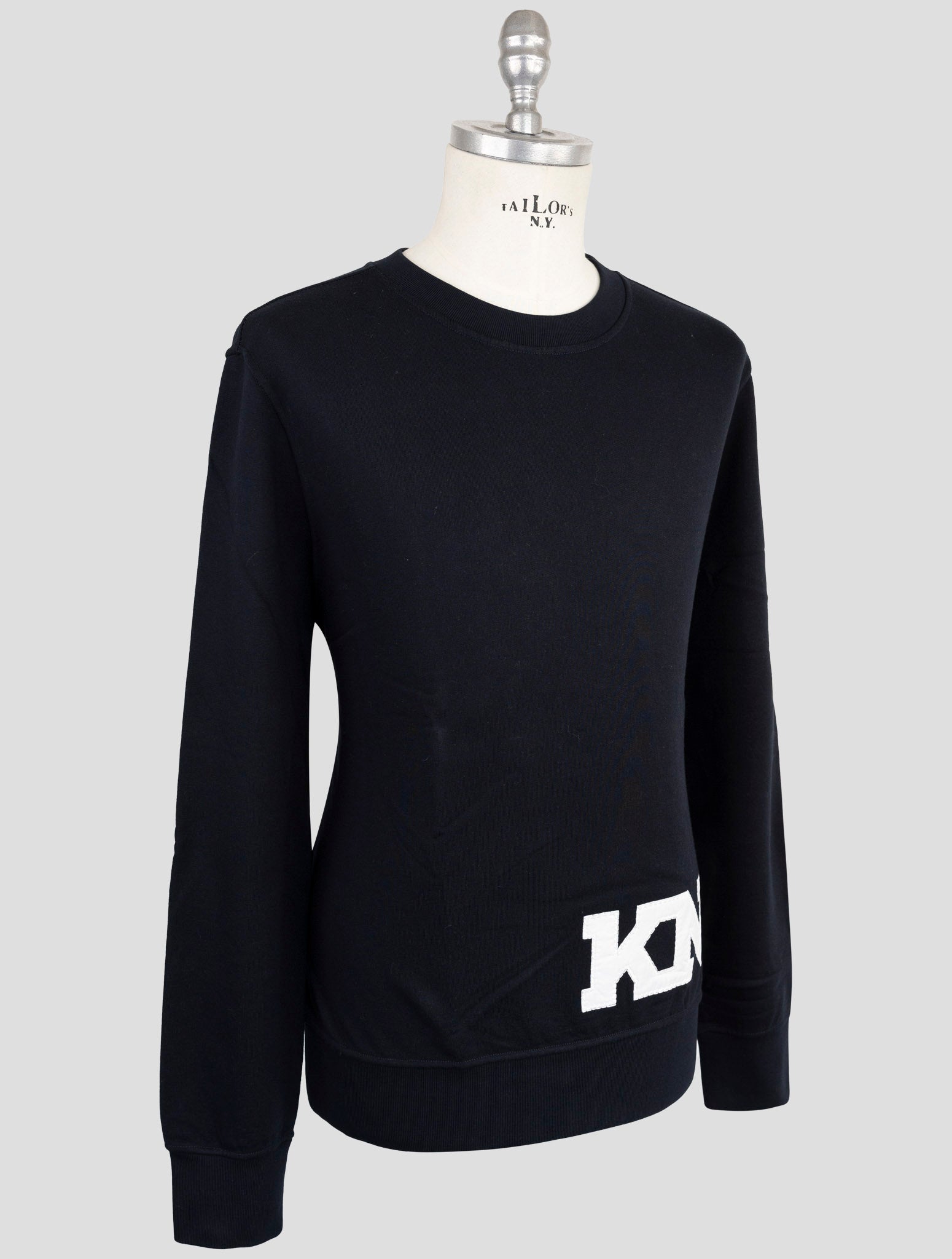 Kiton Knt Blue Cotton Sweater Crewneck