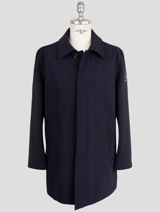 Kiton Knt Blue Wool Pa ea Overcoat