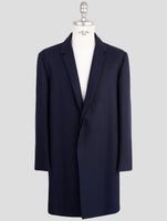 Kiton Knt Blue Wool 14 Micron  Overcoat