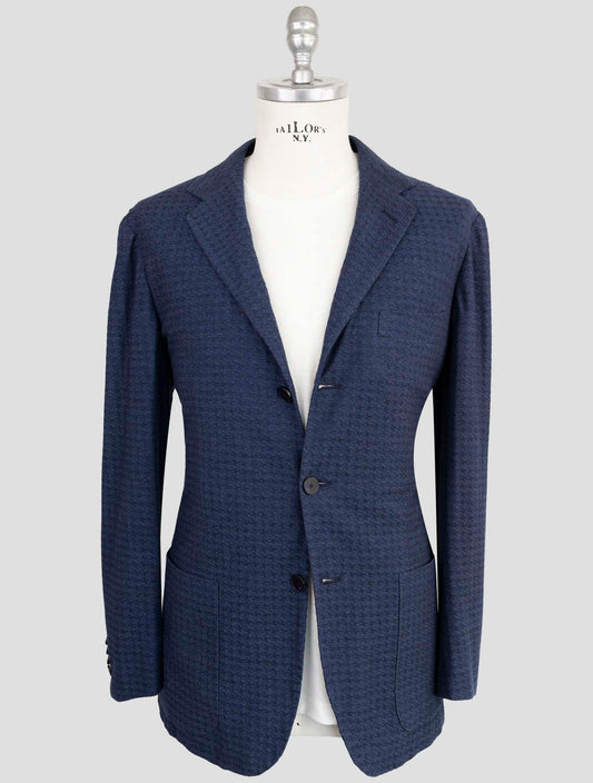Kiton Knt Blue Cotton Cashmere Silk Blazer