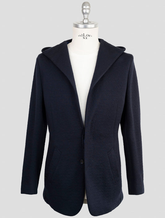 Kiton Knt Dark Blue Virgin Wool Blazer