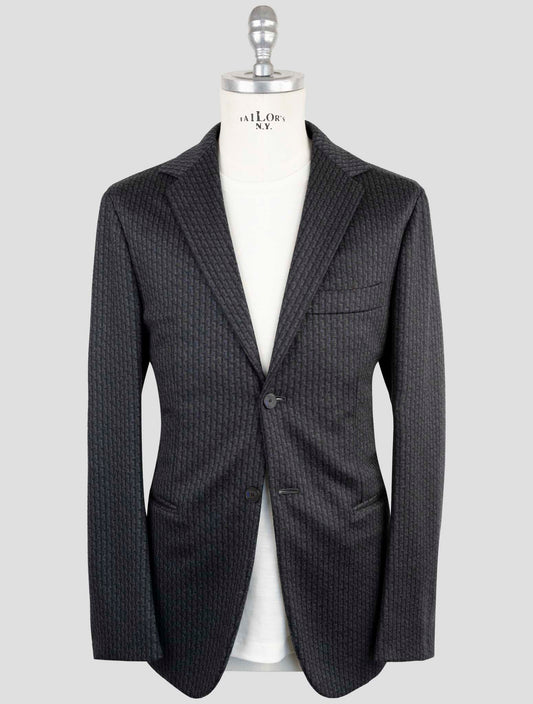 Kiton Knt Gray Wool Cashmere Pl Blazer