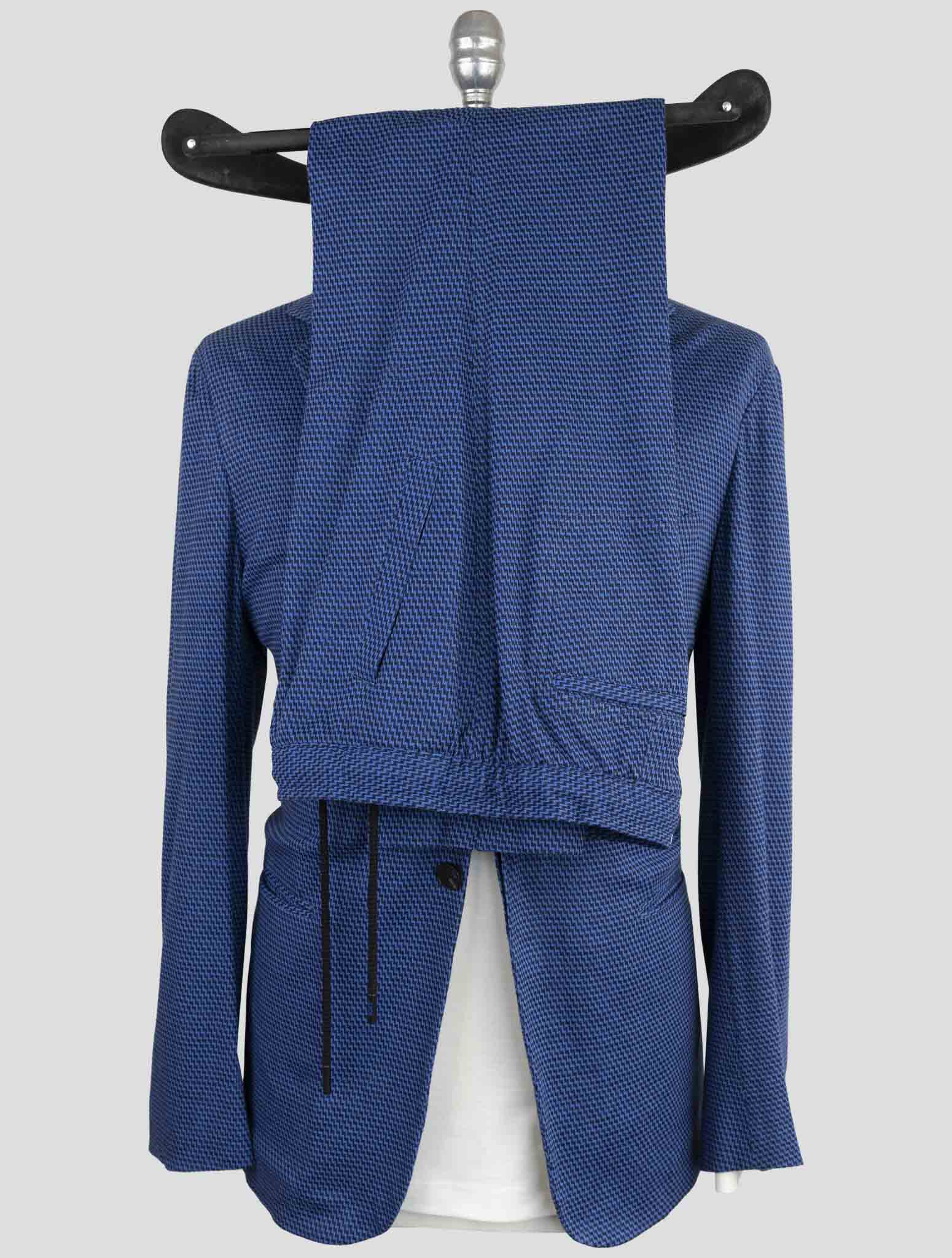 Kiton Knt Blue Cotton Cashmere Silk Suit
