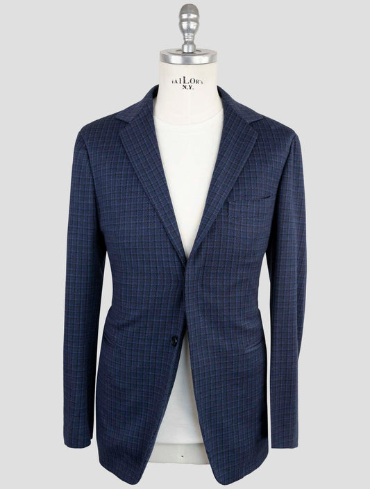 Kiton Knt Blue Wool Pl Suit