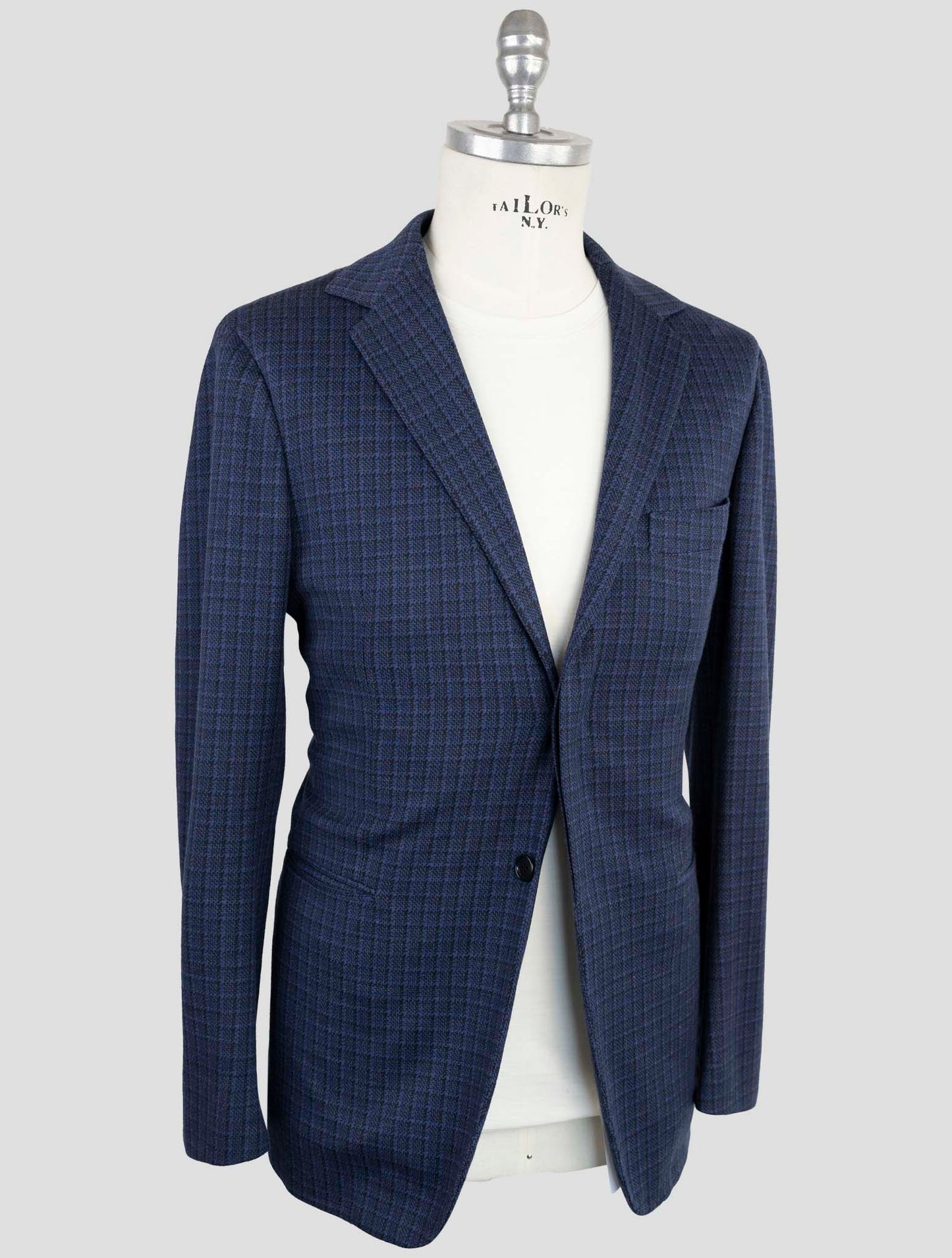 Kiton Knt Blue Wool Pl Suit