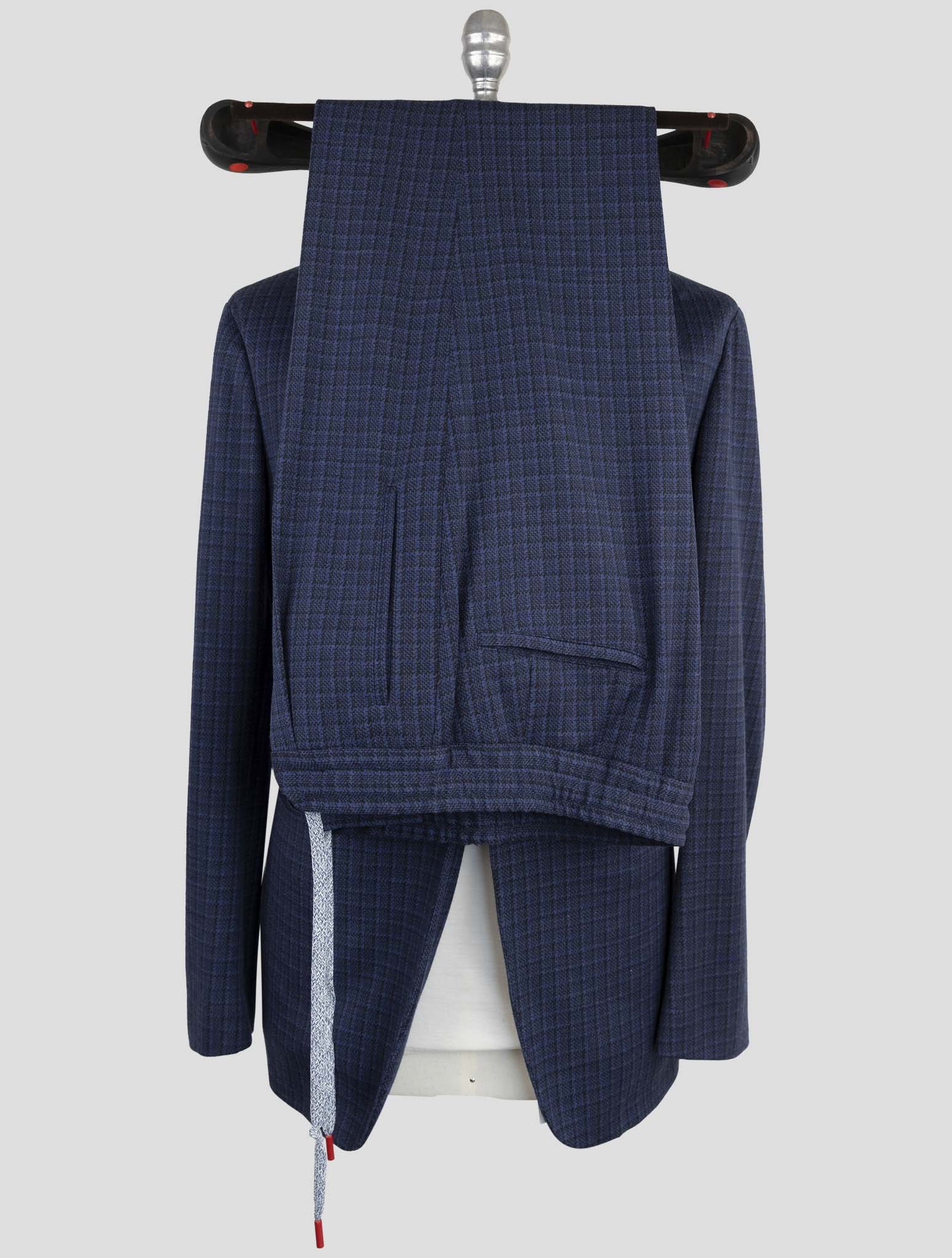 Kiton Knt Blue Wool Pl Suit
