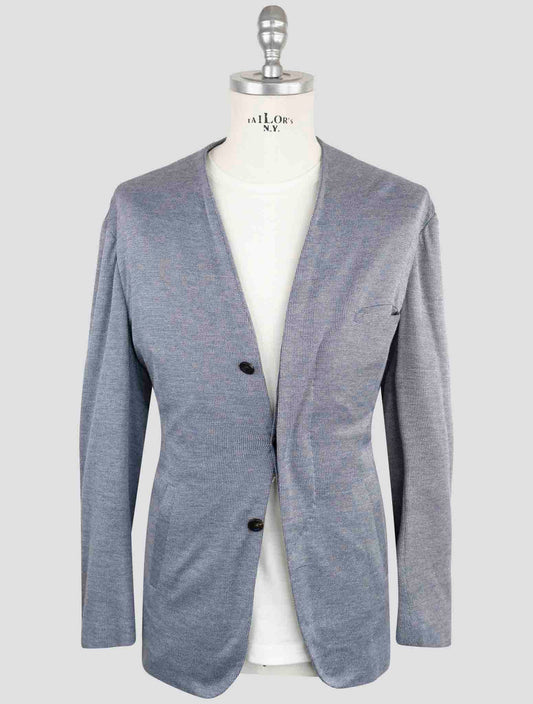 Kiton Knt Blue Cotton Cashmere Silk Suit