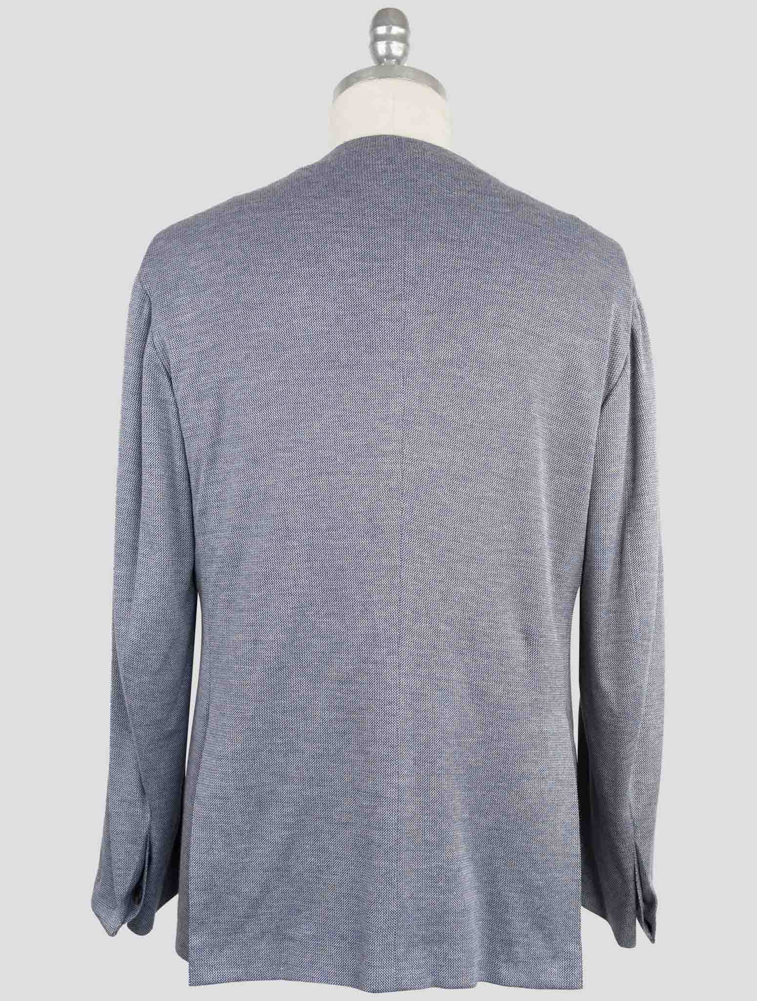 Kiton Knt Blue Cotton Cashmere Silk Suit