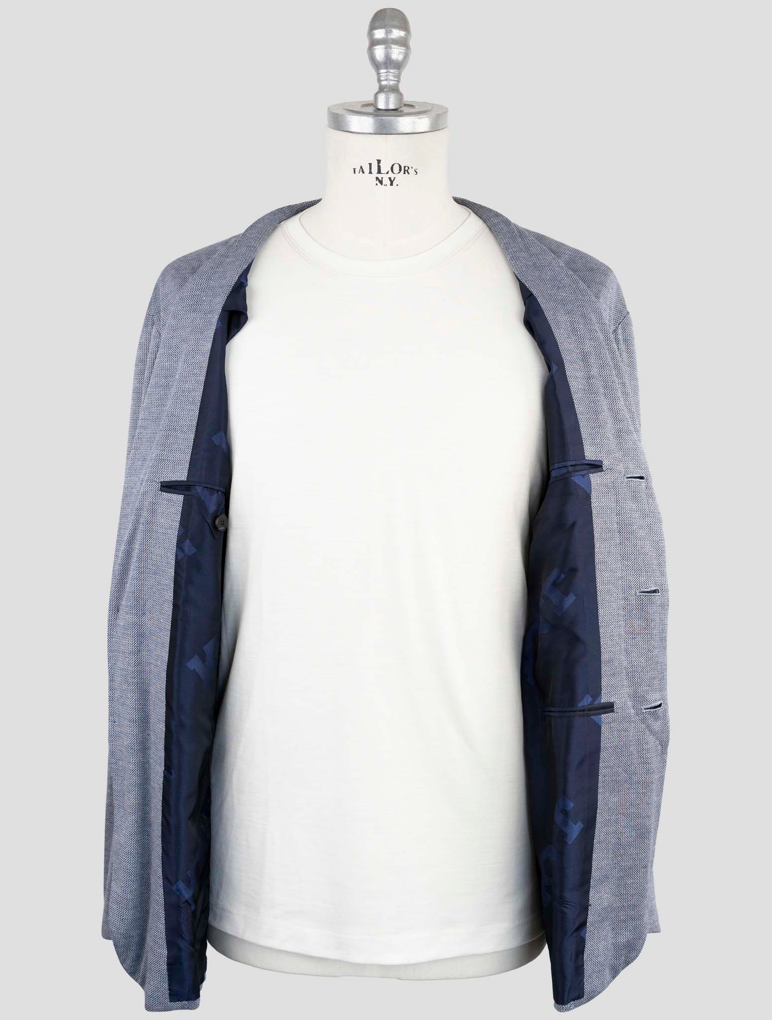 Kiton Knt Blue Cotton Cashmere Silk Suit