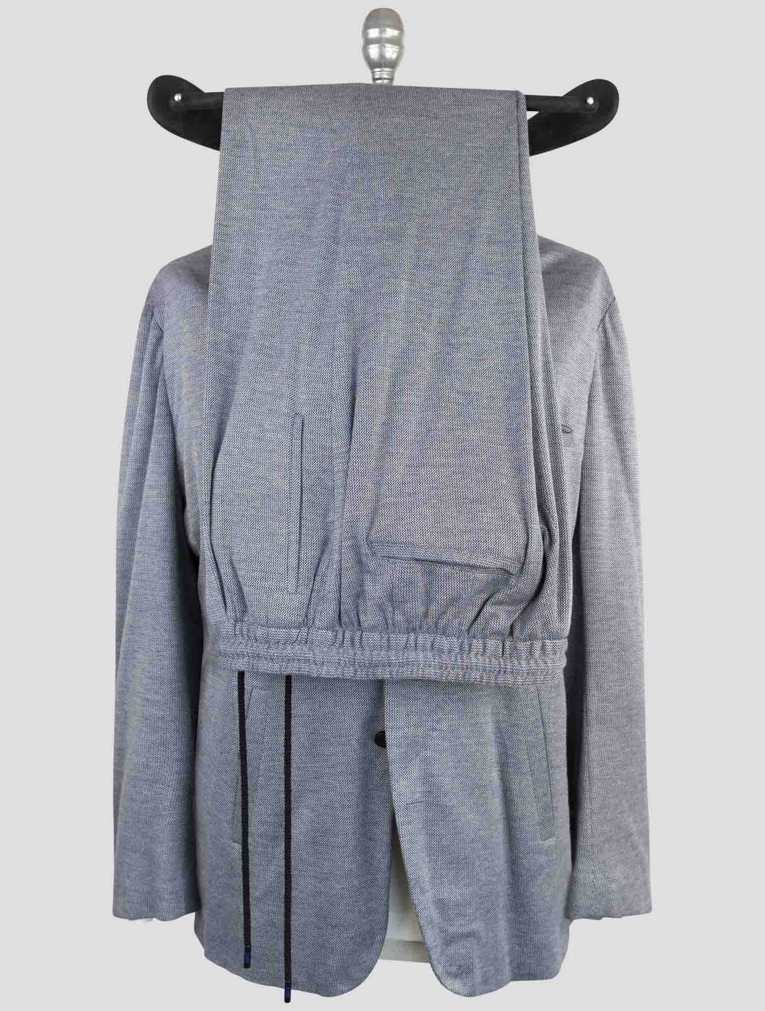 Kiton Knt Blue Cotton Cashmere Silk Suit