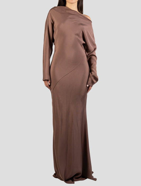 Kiton Brown Silk Ea Dress