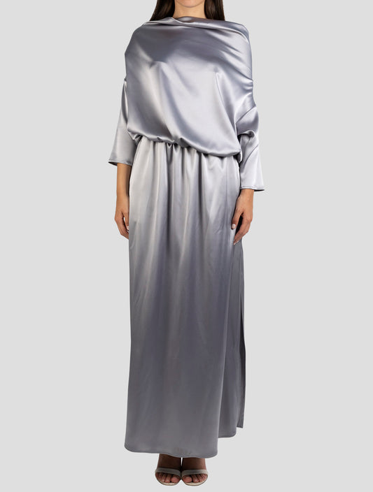 Kiton Gray Acetate Pe Dress