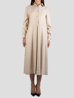 Kiton Beige Virgin Wool Pa Ea Dress