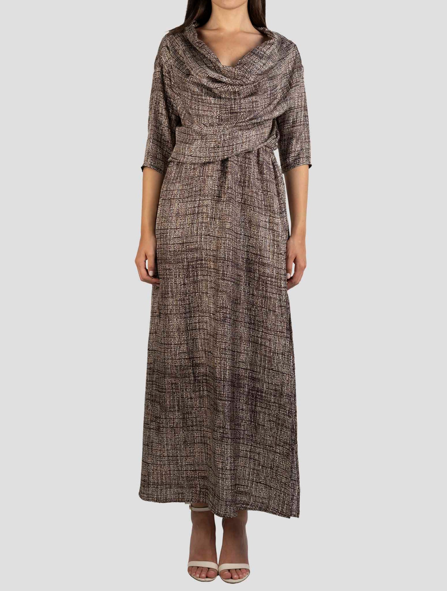 Kiton Brown Silk Dress