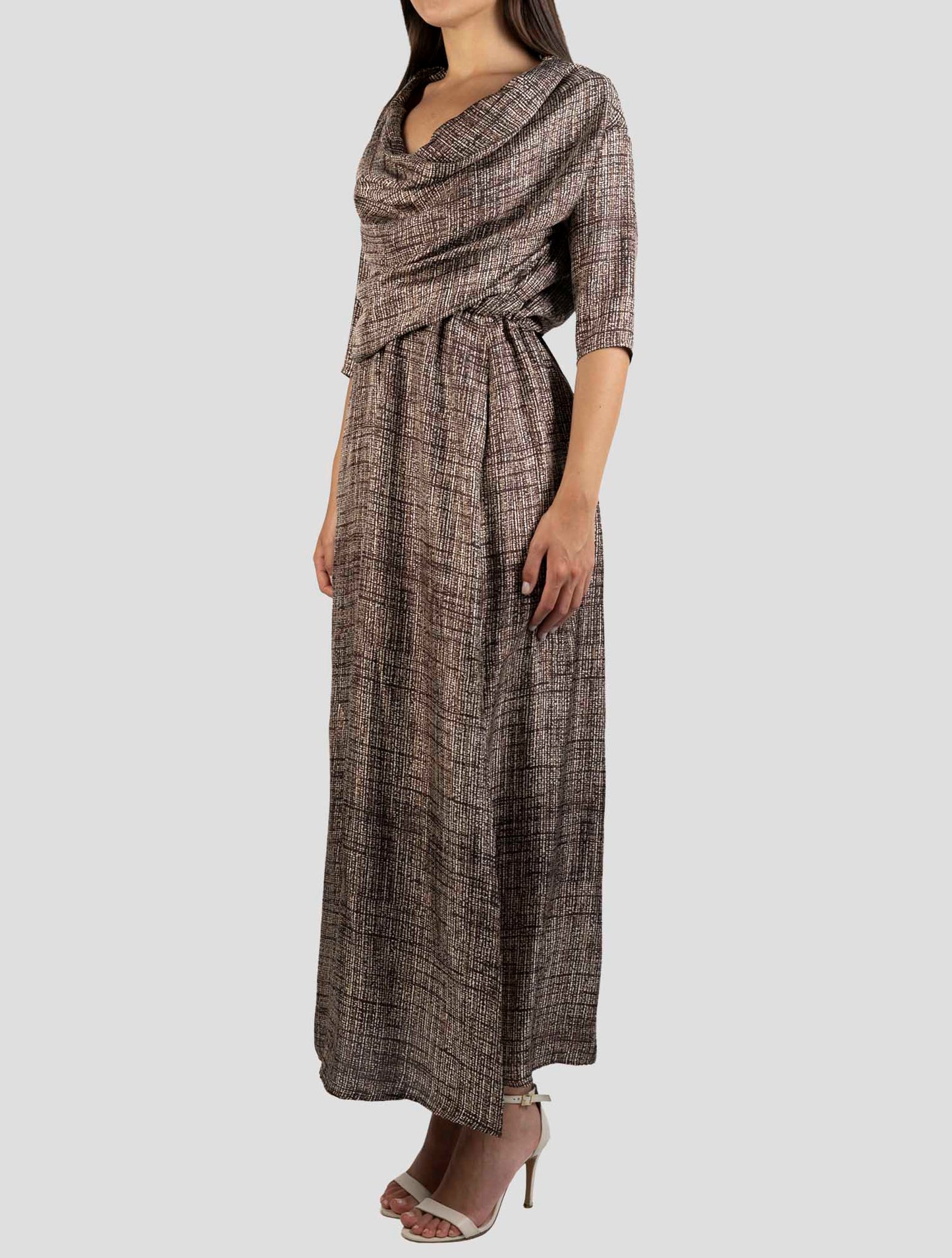 Kiton Brown Silk Dress