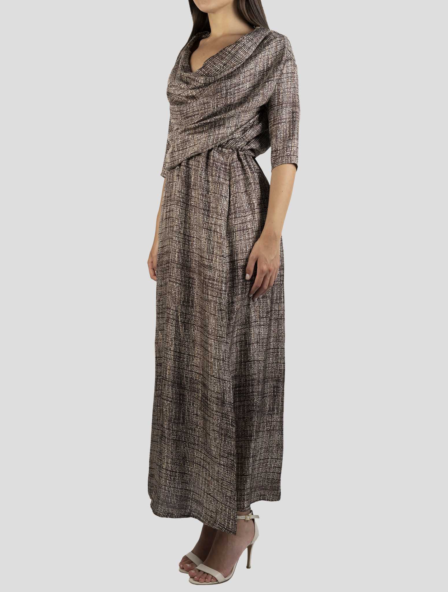 Kiton Brown Silk Dress