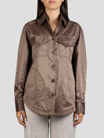 Kiton Brown Silk Pl Shirt