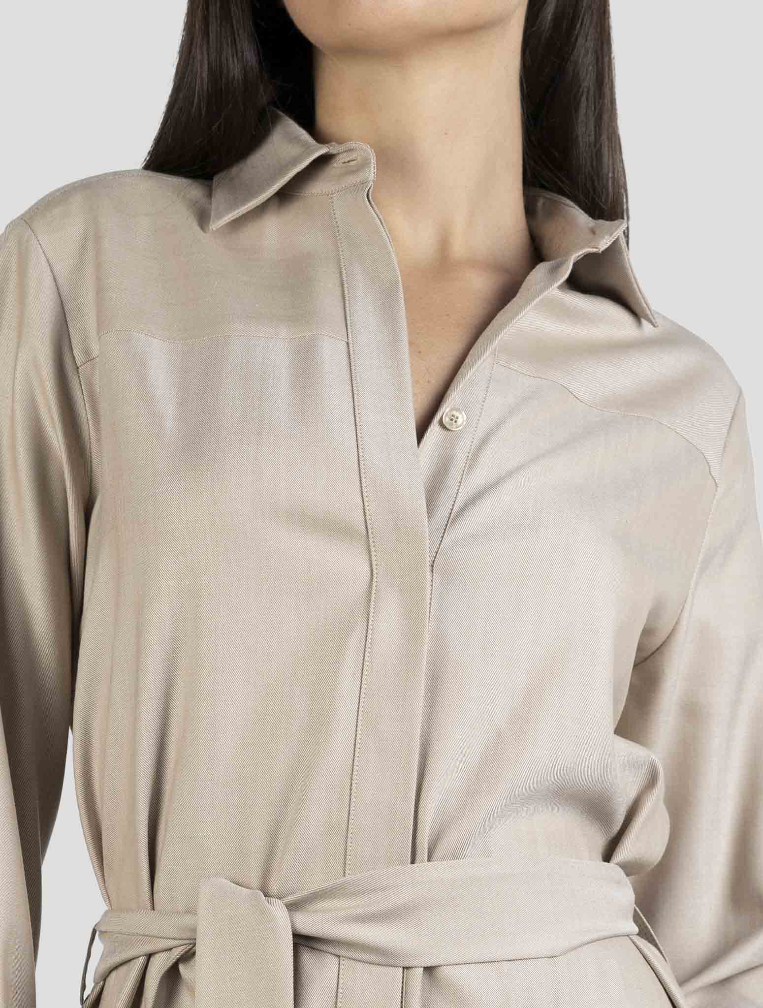 Kiton Beige Virgin Wool Silk Ea Dress