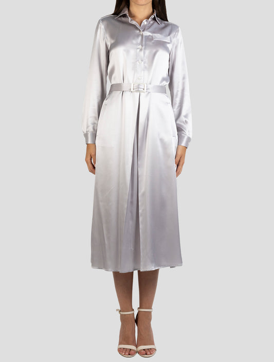 Kiton Gray Silk Dress