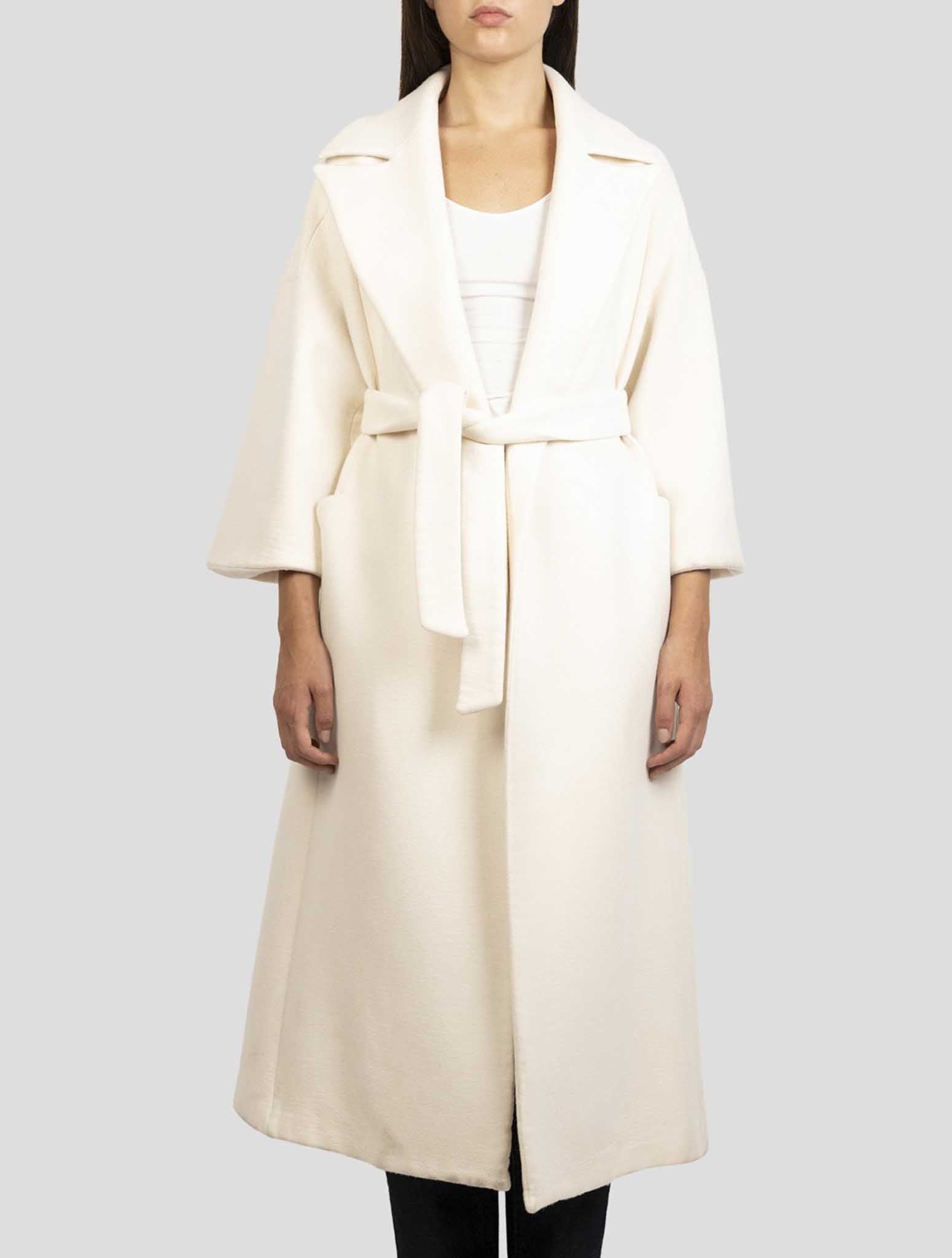 Kiton White Cashmere Overcoat