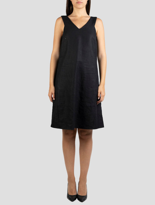 Kiton Black Linen Dress