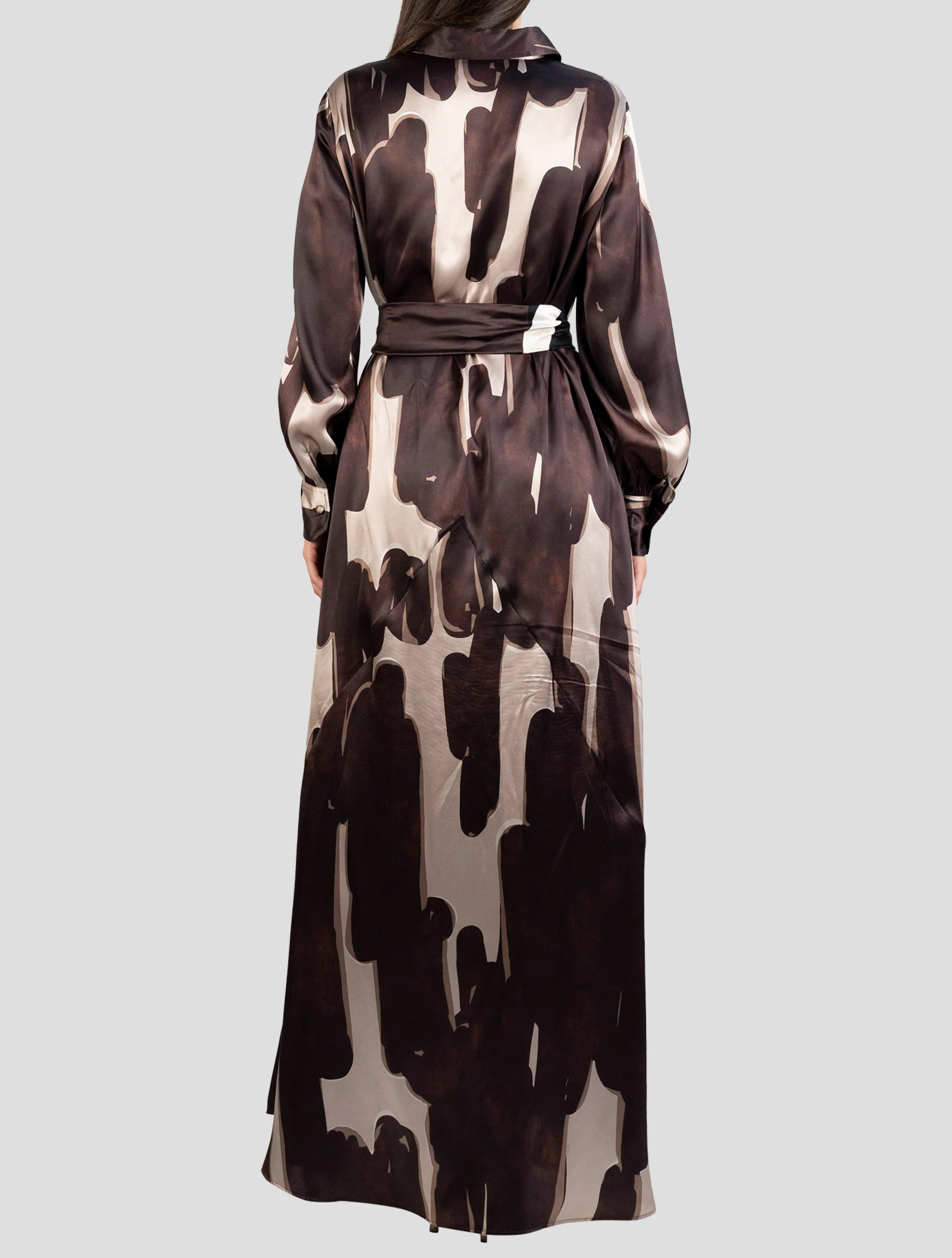 Kiton Brown Silk Dress