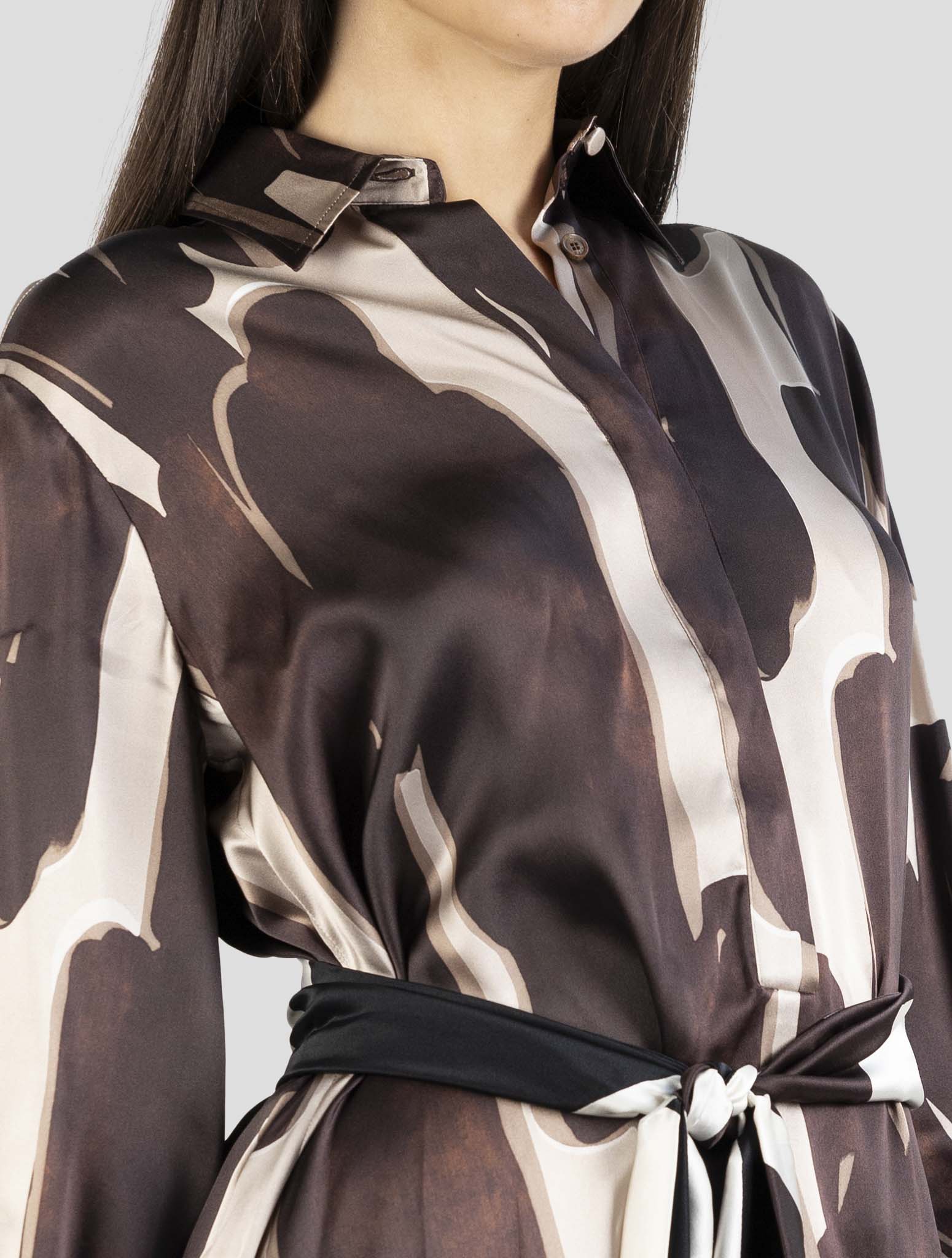 Kiton Brown Silk Dress