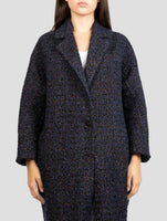 Kiton Blue Pa Silk Wool Pl Overcoat