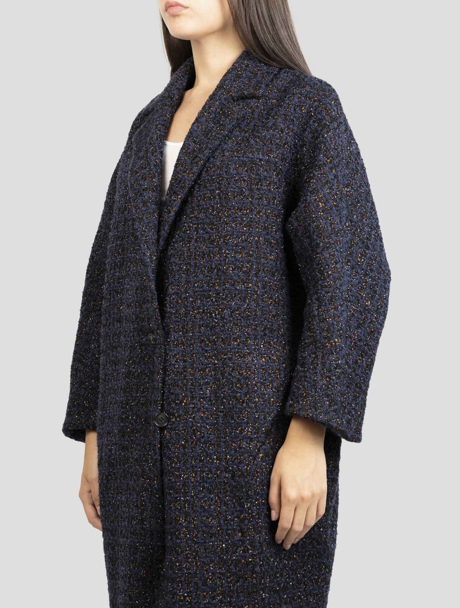 Kiton Blue Pa Silk Wool Pl Overcoat