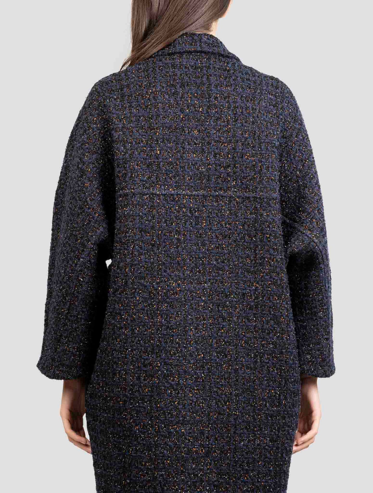 Kiton Blue Pa Silk Wool Pl Overcoat