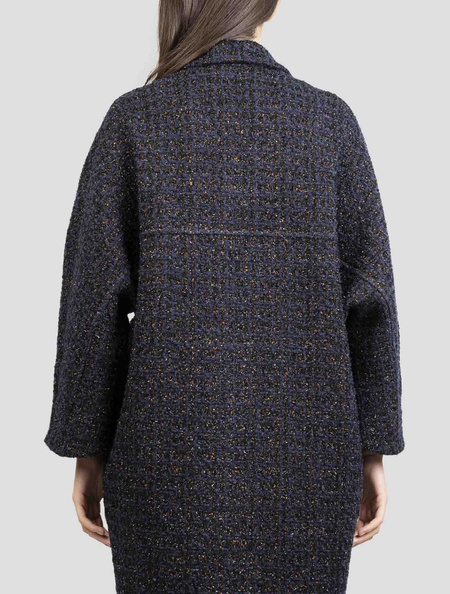 Kiton Blue Pa Silk Wool Pl Overcoat