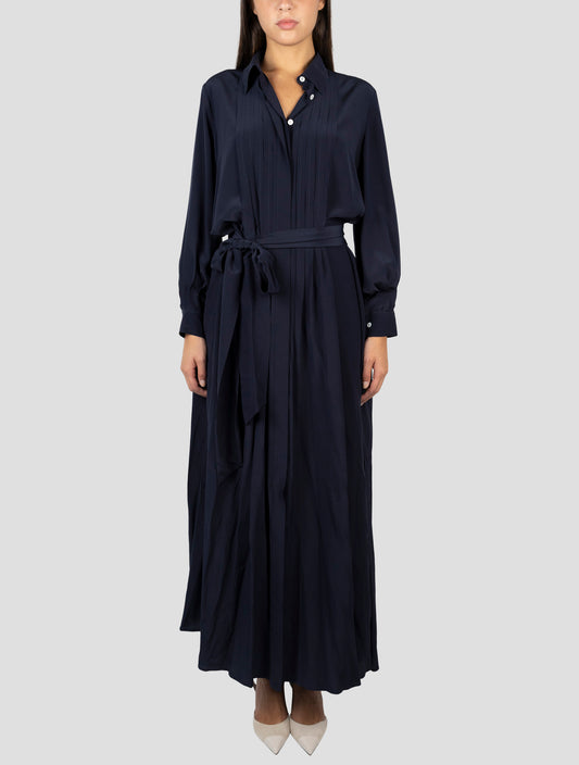 Kiton Blue Silk Dress