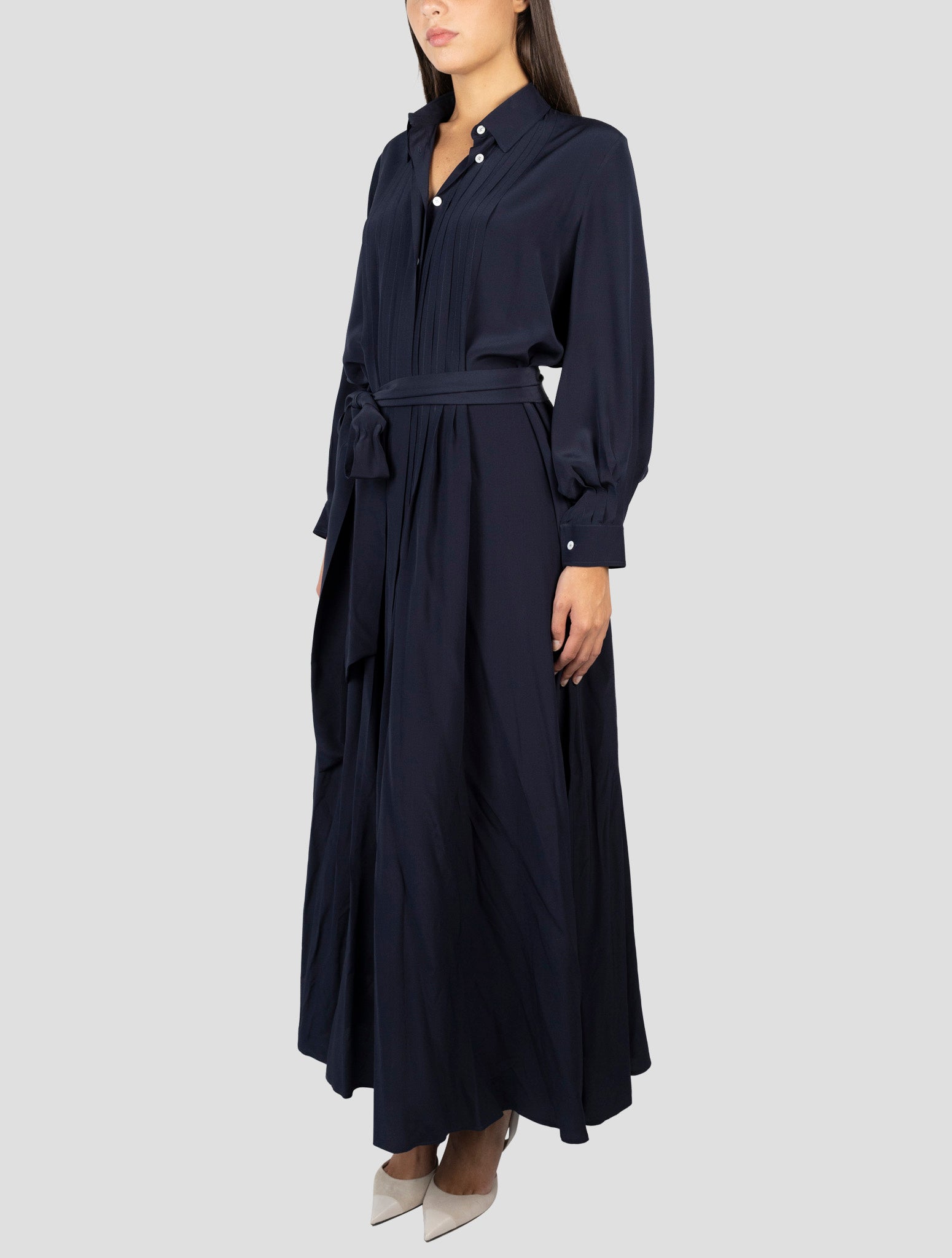 Kiton Blue Silk Dress