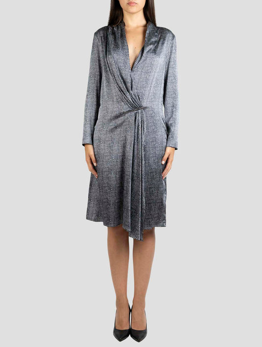 Kiton Gray Silk Dress