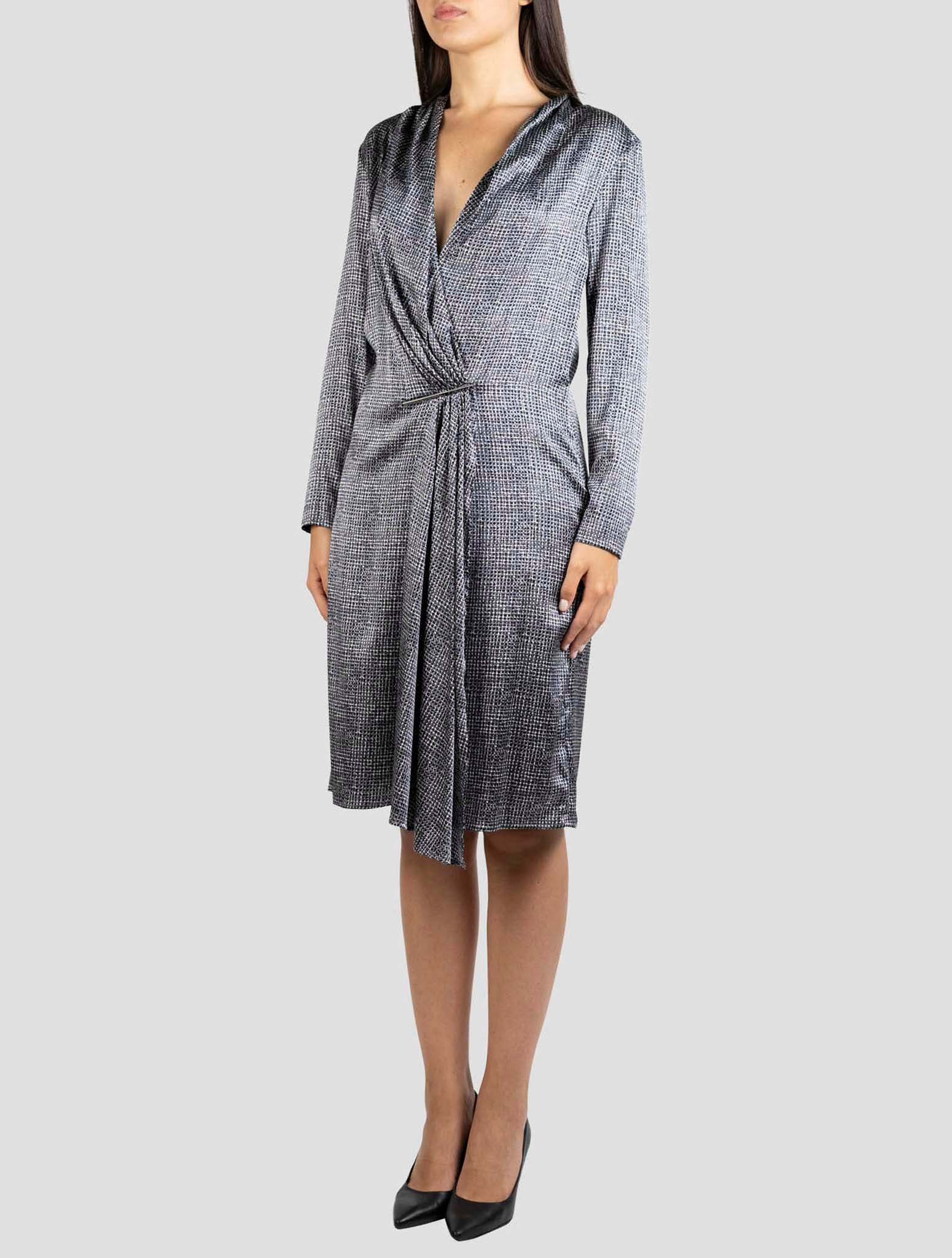 Kiton Gray Silk Dress