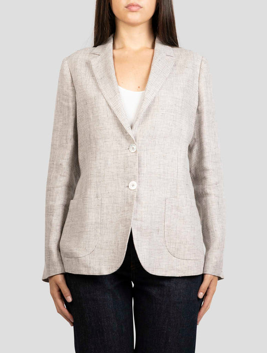 Kiton Gray Linen Blazer
