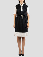 Kiton Beige Black Linen Dress