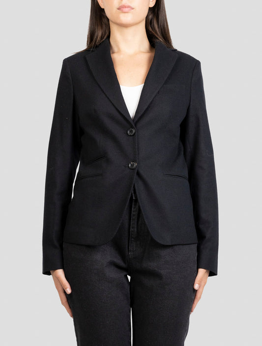 Kiton Black Virgin Wool Pa Ea Blazer