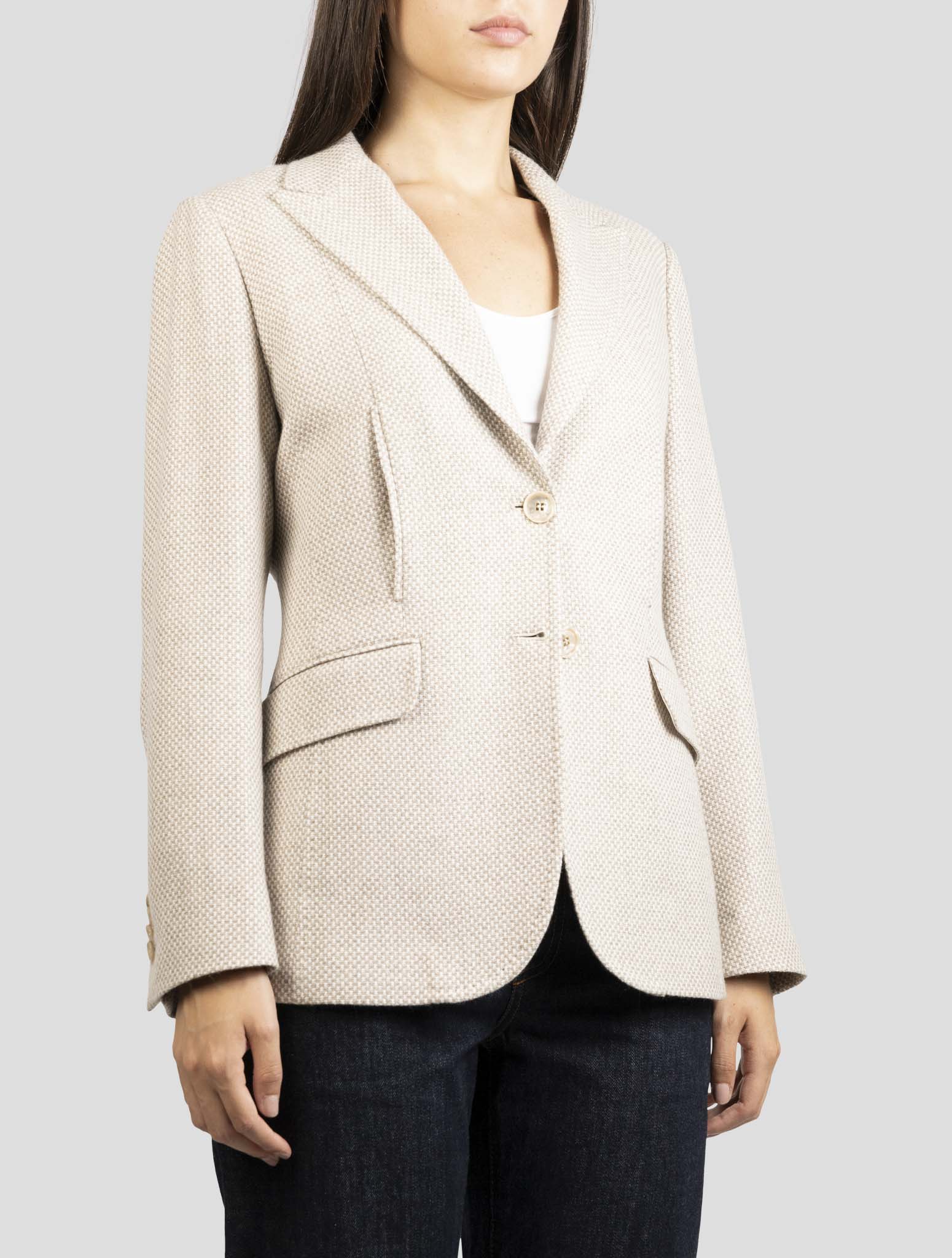 Kiton Beige Cashmere Blazer