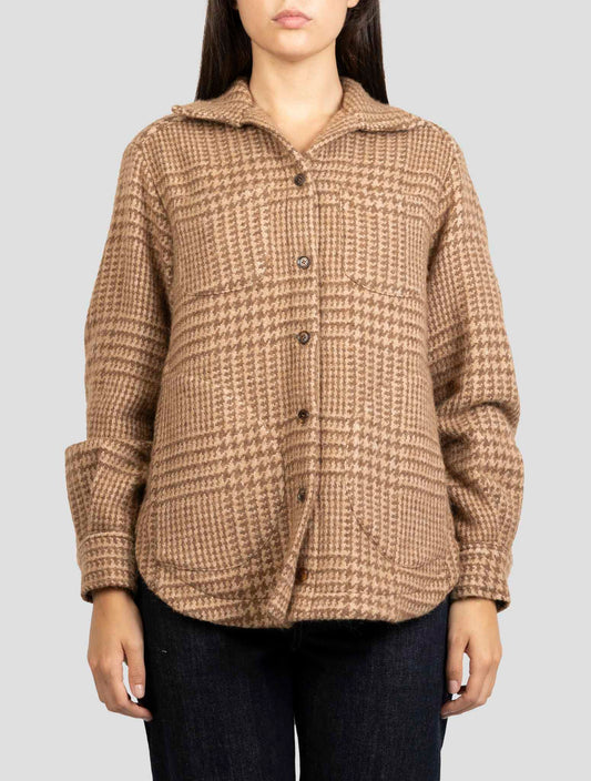 Kiton Brown Virgin Wool Alpaca Pa Overshirt