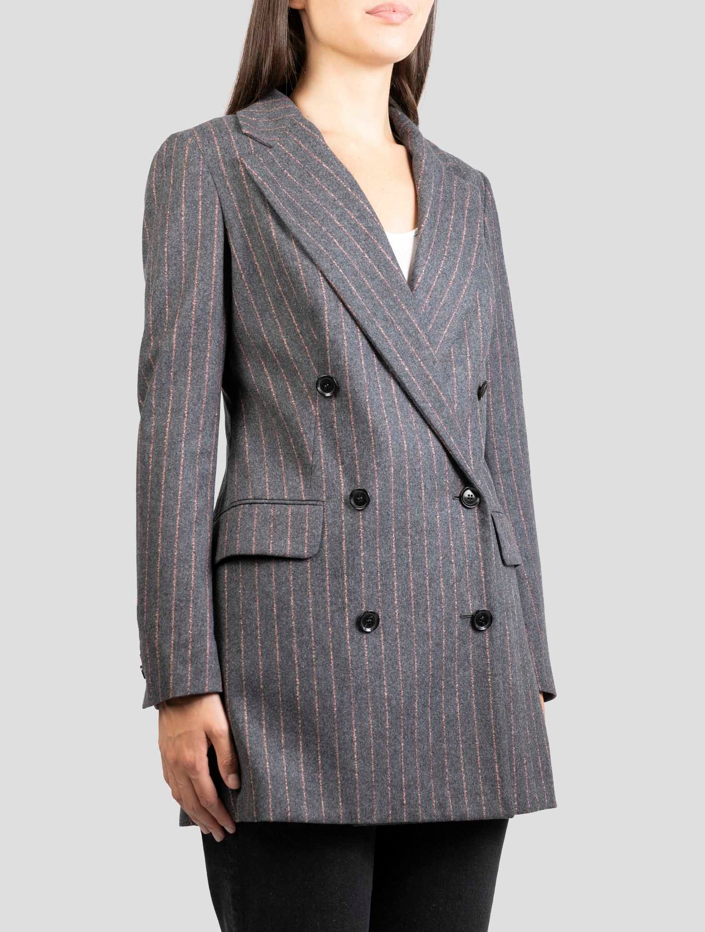 Kiton Dark Gray Virgin Wool Cashmere Blazer