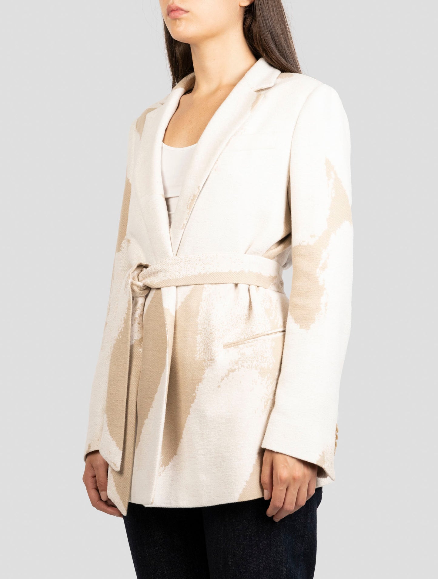 Kiton Beige Silk Blazer