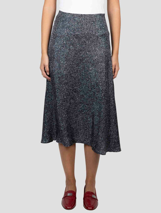 Kiton Dark Gray Silk Skirt