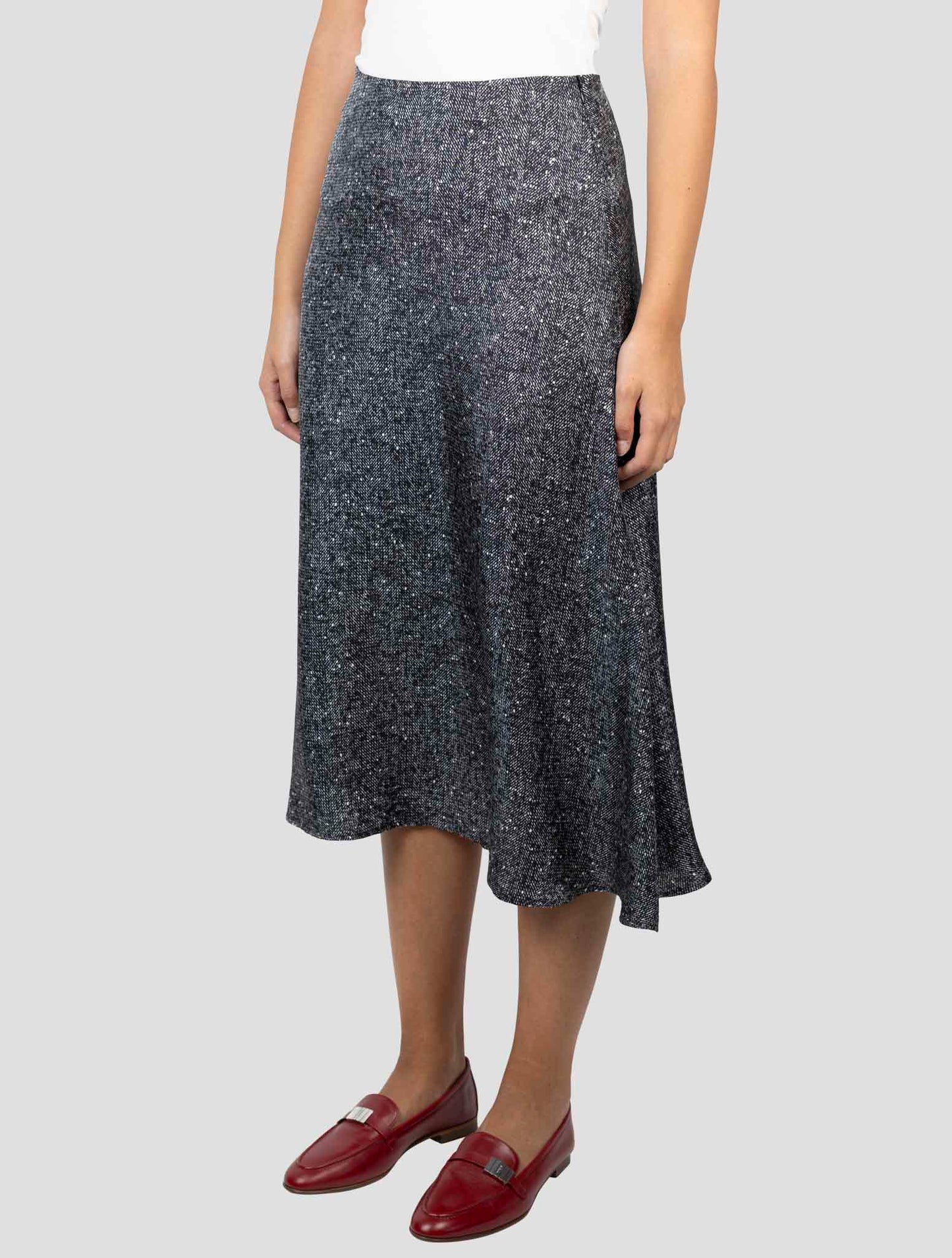 Kiton Dark Gray Silk Skirt